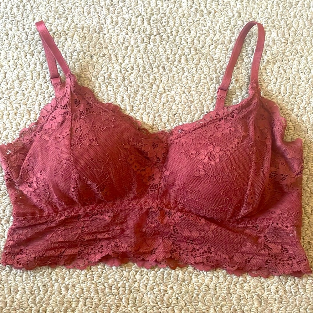 Burgundy Lace Bralette